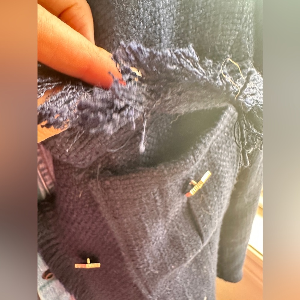 Tweed Navy Blue thick heavy jacket - Picture 9 of 11